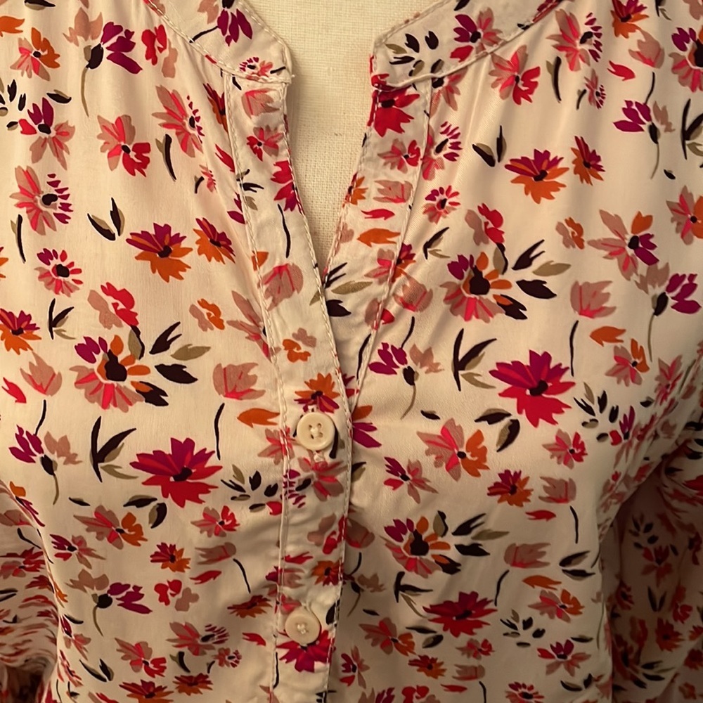 NWT BeachLunchLounge tunic. Size L. Autumn leaves print w dropped waist​ - Picture 4 of 16